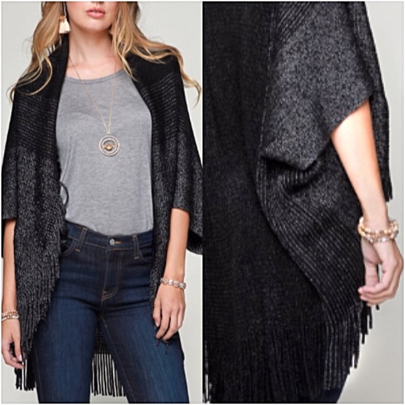 Soft Bohemian Chic Sweater Cardi Wrap Armholes O/S - Picture 5 of 7